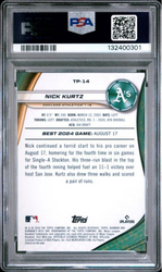 Graded 2024 Topps Bowmans Best Nick Kurtz #TP14 Top Prospects Rookie RC Baseball Card PSA 10 Gem Mint (ONLINE ORDER ONLY)