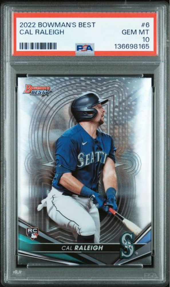 Graded 2022 Topps Bowmans Best Cal Raleigh #6 Rookie RC Baseball Card PSA 10 Gem Mint
