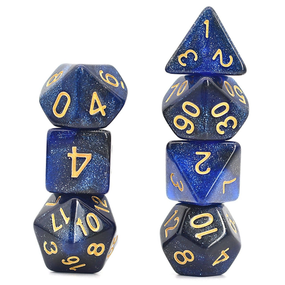 Black & Blue Galaxy RPG Dice Set (ONLINE ORDER ONLY)