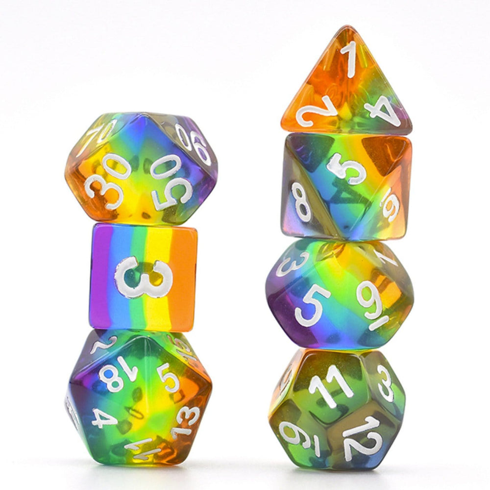 Translucent Rainbow RPG Dice Set (ONLINE ORDER ONLY)