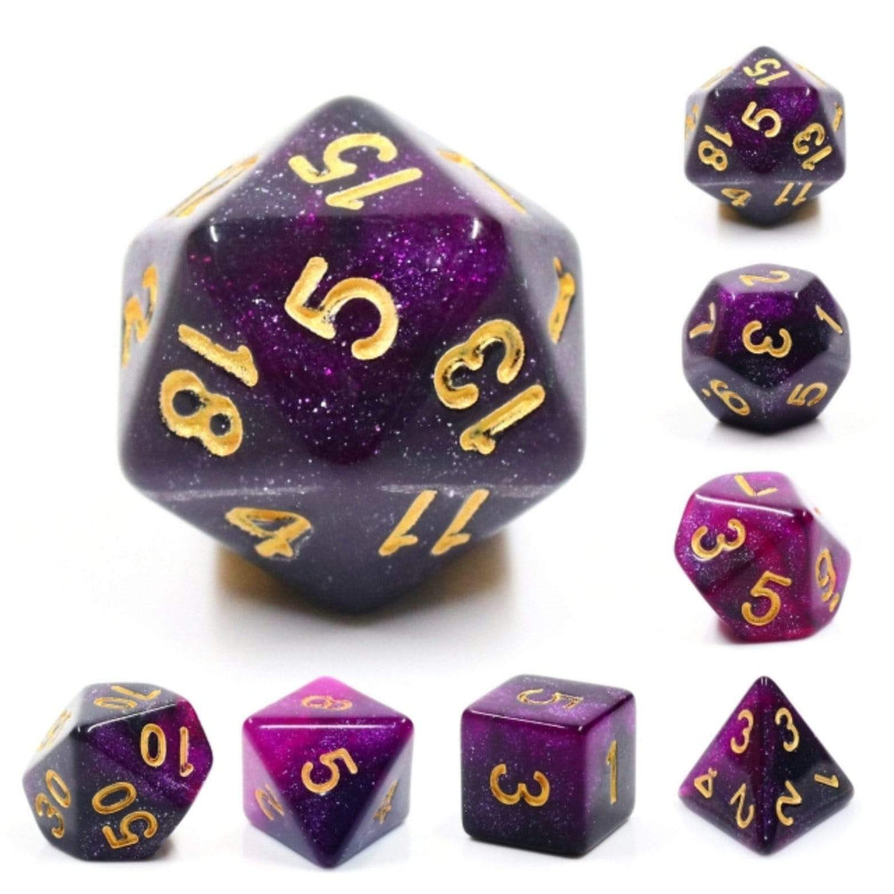 Black & Purple Galaxy RPG Dice Set (ONLINE ORDER ONLY)