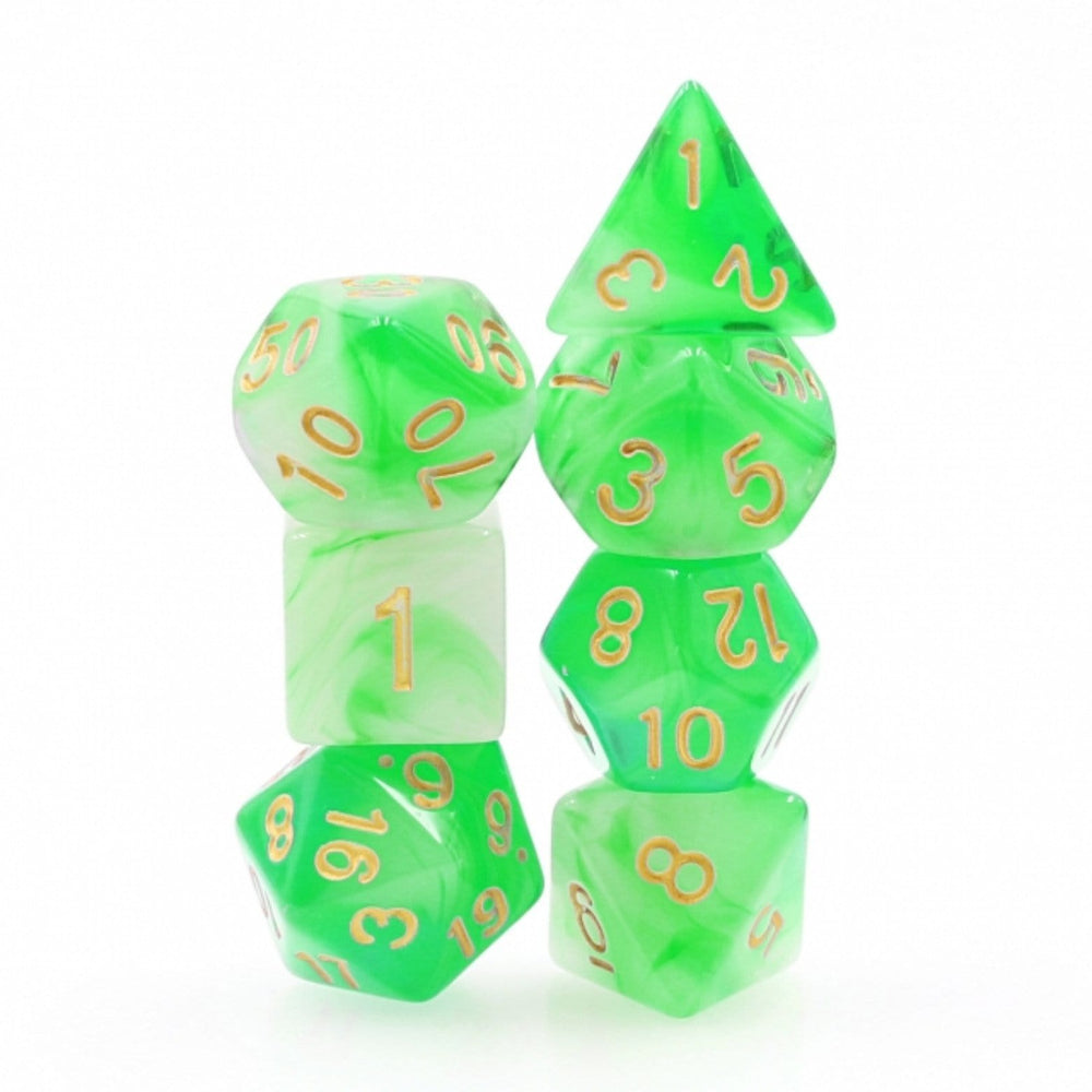 Green Milky RPG Dice Set (ONLINE ORDER ONLY)