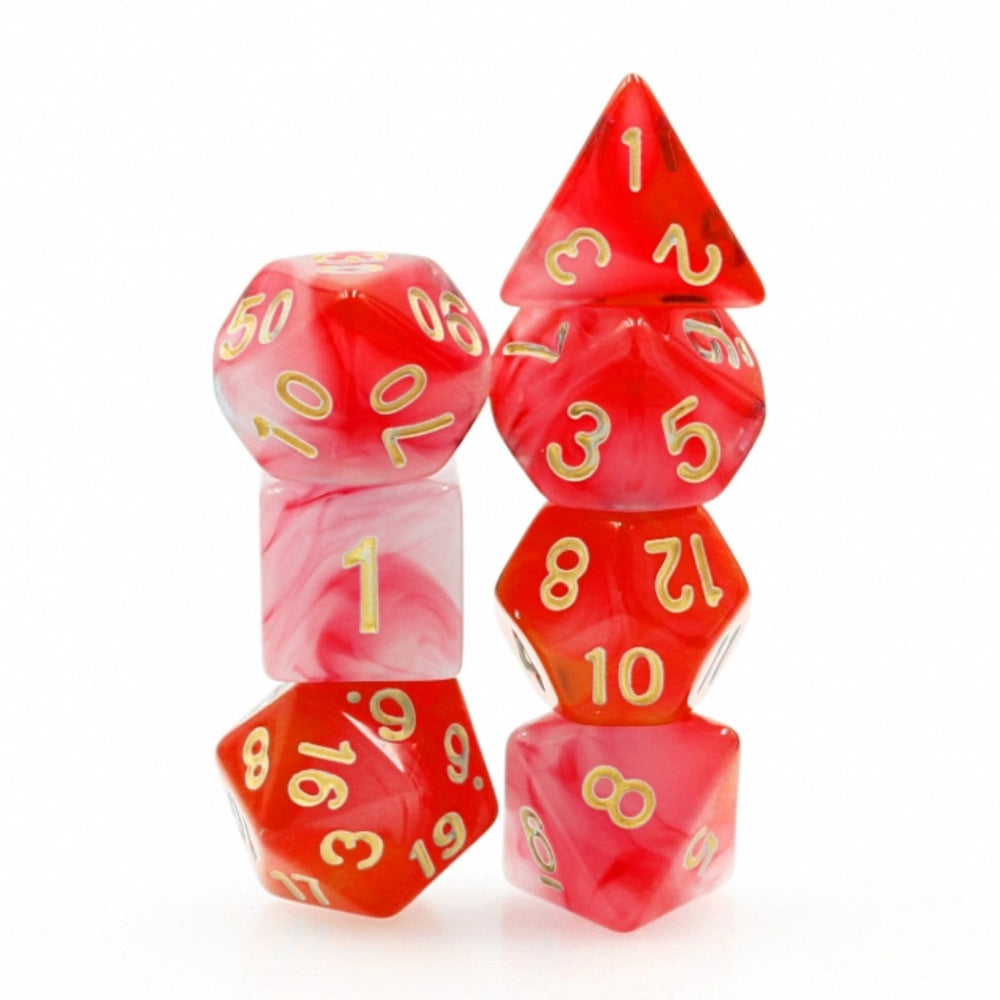 Red Milky RPG Dice Set (ONLINE ORDER ONLY)