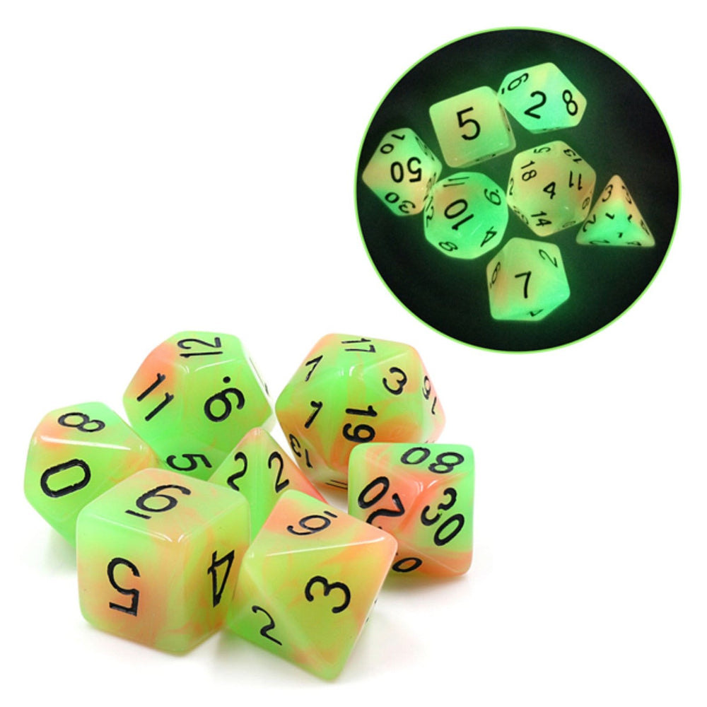 Glow in the Dark Mango RPG Dice Set (ONLINE ORDER ONLY)