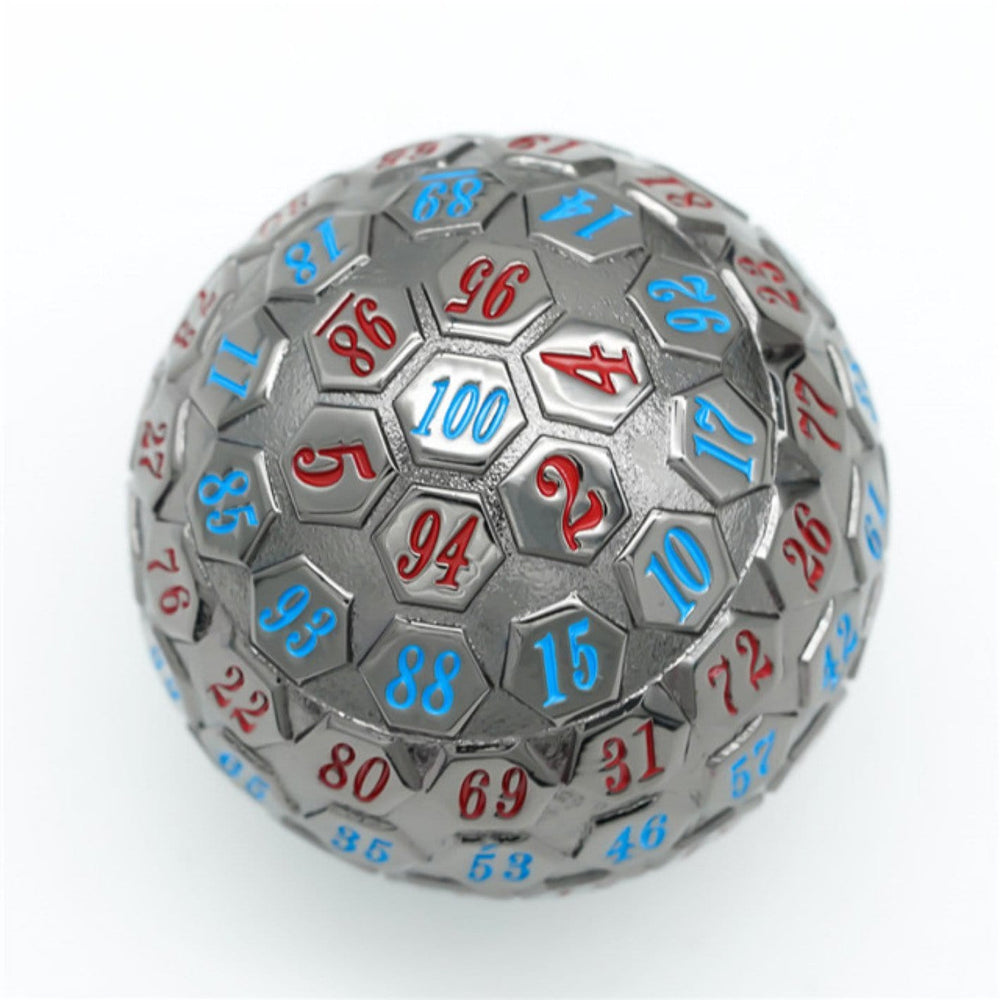45mm Metal D100 - Black Metal with Red & Blue (ONLINE ORDER ONLY)
