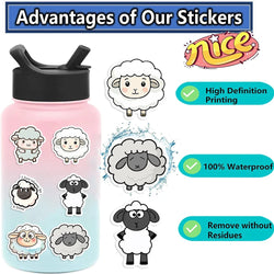 56pcs Cartoon Sheep Stickers For Journal Stationery Scrapbooking Supplies Lamb Goat Sticker Craft Scrapbooking Decals (ONLINE ORDER ONLY)