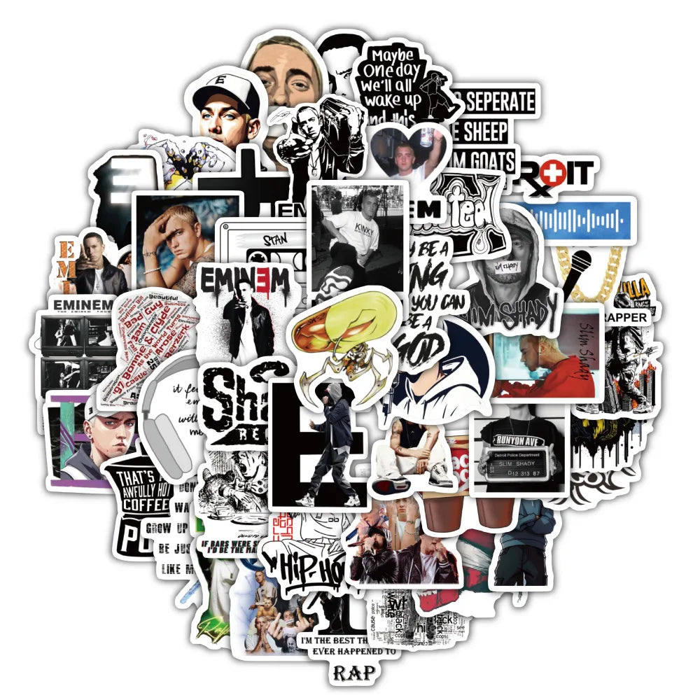 Killer White Detroit Rapper Eminem Sticker Pack (ONLINE ORDER ONLY)