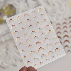 Geometric White Black Red Romantic French Arc Illusion Curve Embossed Relief Self Adhesive Nail Art Stickers 3D Manicure Decals (ONLINE ORDER ONLY)
