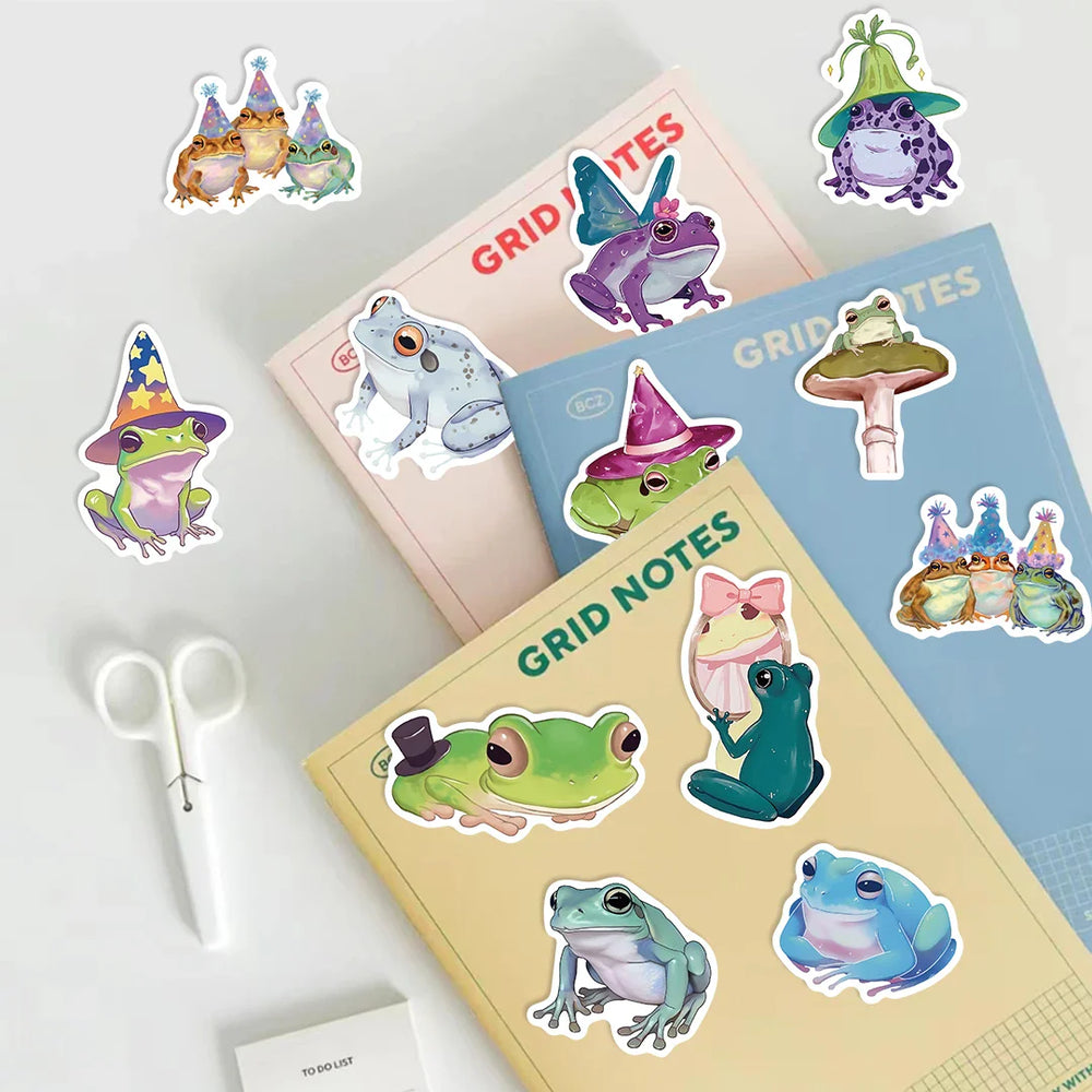 50PCS Cute Silly Frog Stickers Skateboard Waterproof Scrapbook Decal Cartoon Laptop Cartoon Notebook Luggage Graffiti Sticker ﻿ (ONLINE ORDER ONLY)