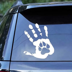 A Fun Handprint and Dog Paw Print Decal! Car Personality Funny Car Stickers, Trunk Cover Car Stickers, (ONLINE ORDER ONLY)