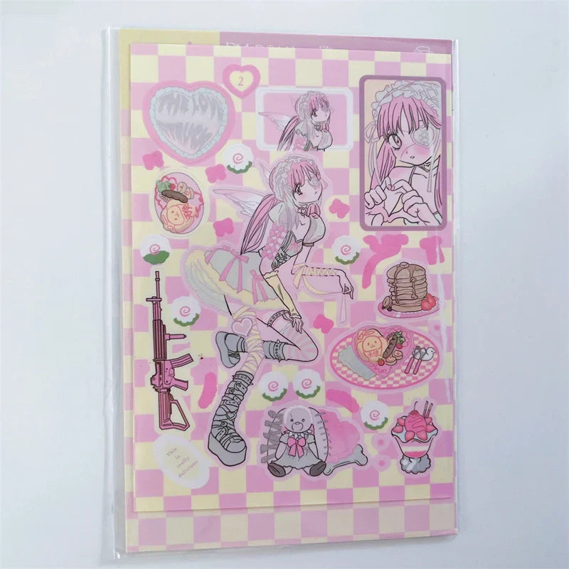 Korean ins Sweet Cool Girl Sticker Scrapbooking Diary DIY Album Decoration Sticker Aesthetic Stationery Art Supplies Personalizd (ONLINE ORDER ONLY)