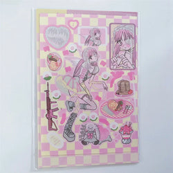 Korean ins Sweet Cool Girl Sticker Scrapbooking Diary DIY Album Decoration Sticker Aesthetic Stationery Art Supplies Personalizd (ONLINE ORDER ONLY)