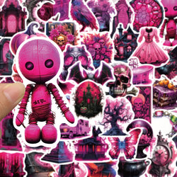 10/30/50PCS Horror Dark Purple Stickers Cool Graffiti Toys Waterproof Skateboard Phone Bike Skateboard Laptop Helmet Decals Gift (Online Order Only)