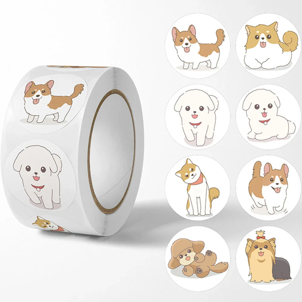500pcs/Roll Cartoon Animal Stickers Anime Round Seal Diy Laptop Decals Stickers Cute Book Children Reward Kids Toy Gift (ONLINE ORDER ONLY)