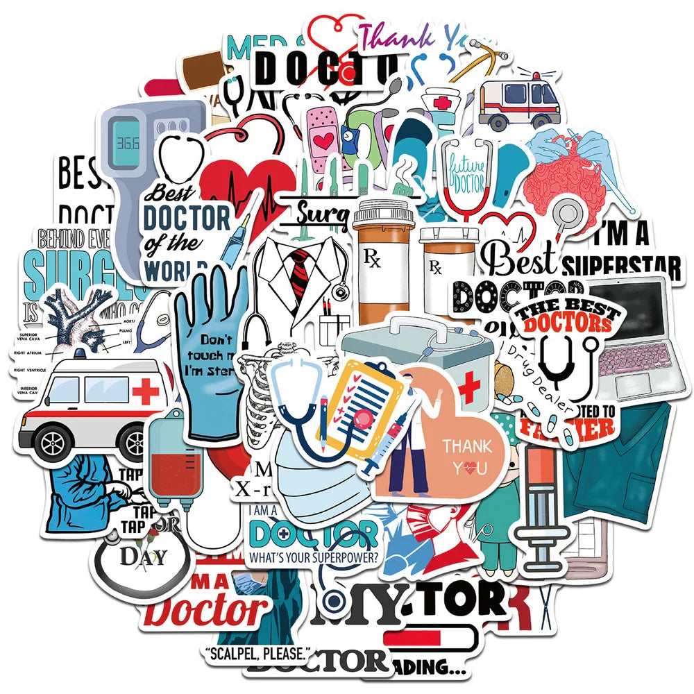 10/50/100Pcs/set Doctor Nurse TV Show Scrapbooking Stickers Decal for For Guitar Laptop Luggage Car Fridge Graffiti Sticker (ONLINE ORDER ONLY)