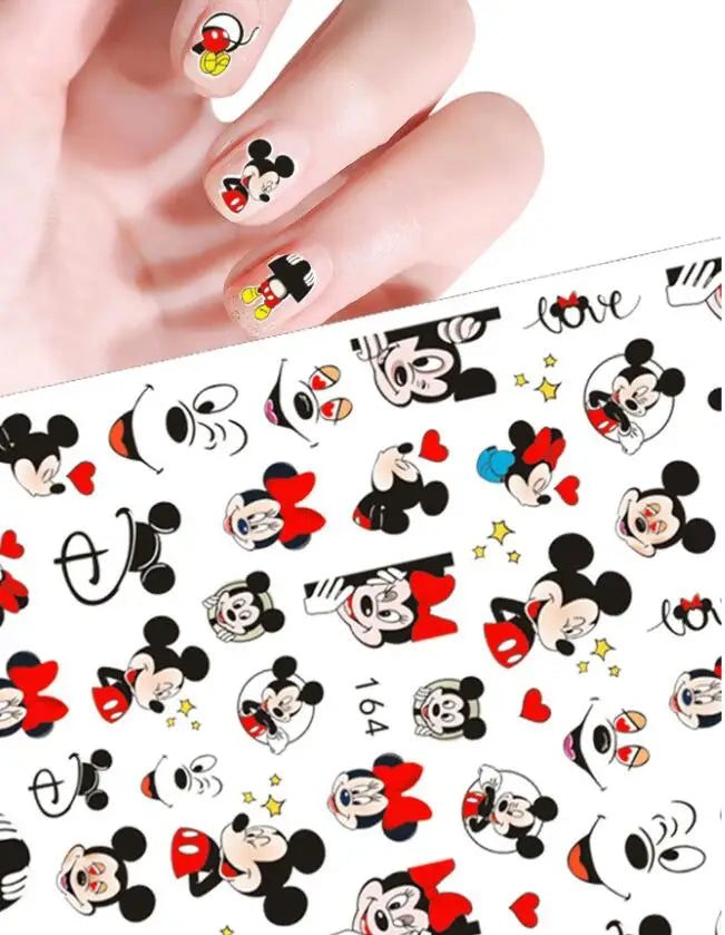 1PCS Disney Mickey Series Nail Stickers Cute 3D Minnie Nail Decorations Valentine's Day Christmas Self-Adhesive Nail Supplies *& (ONLINE ORDER ONLY)