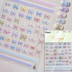 Retro Lace Gird Bowknot Love Heart Flower Leaves Fabric Art Photo Frame Embossed Self Adhesive Nail Art Stickers Manicure Decals (ONLINE ORDER ONLY)