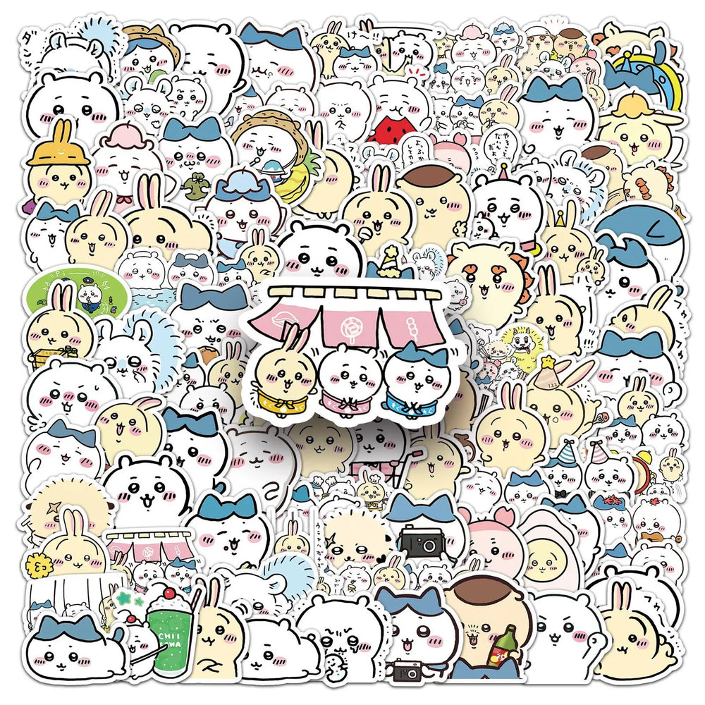 10/30/50/101PCS Chiikawa Stickers Cute Cartoon Sticker DIY Luggage Laptop Phone Guitar Car Bike Skateboard Toy Graffiti Decals (ONLINE ORDER ONLY)