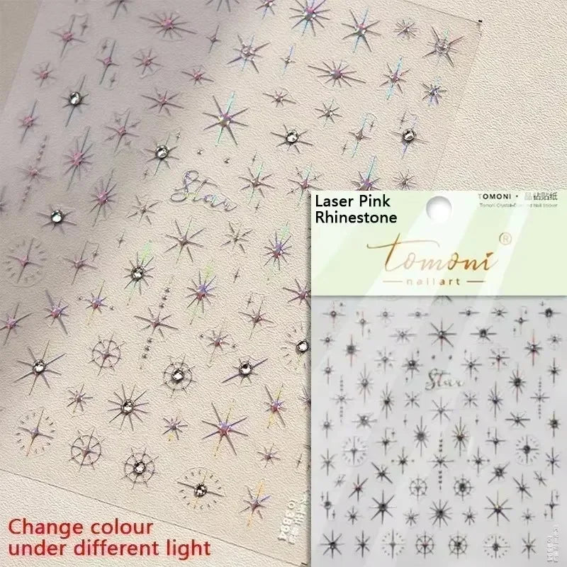 Dreamy Moon Star Cloud Butterfly Starrylight Rhinestone 5D Soft Embossed Relief Nail Art Sticker 3D Decal Decoration Manicure (ONLINE ORDER ONLY)