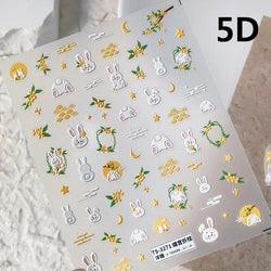 Charming Sunflower Rabbit Pumpkin Squirrel Pinecone Deciduous Produce Good Harvests Cookie Nail Art Sticker Decoration Decals (ONLINE ORDER ONLY)