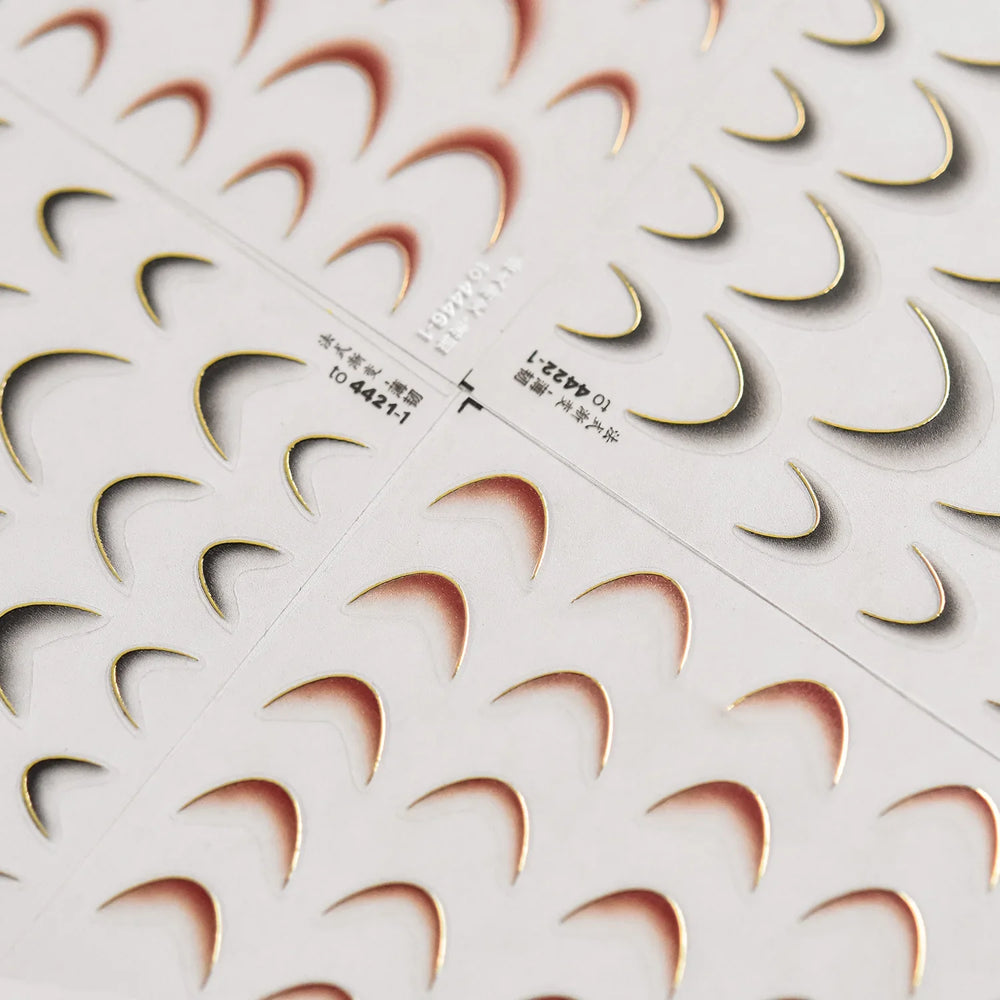 Geometric White Black Red Romantic French Arc Illusion Curve Embossed Relief Self Adhesive Nail Art Stickers 3D Manicure Decals (ONLINE ORDER ONLY)