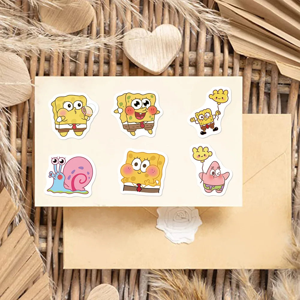10/30/50/95PCS Spongebob Squarepants Stickers Kawaii Graffiti Decals Scrapbook Luggage Laptop Guitar Bike Cartoon Sticker Toys (ONLINE ORDER ONLY)