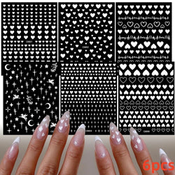 5/8Pcs 3D Hawaiian Flowers Nail Art Stickers Summer Decors with Tropical Leaves Slider Vibrant Pink & White Flowers for Parties* (ONLINE ORDER ONLY)