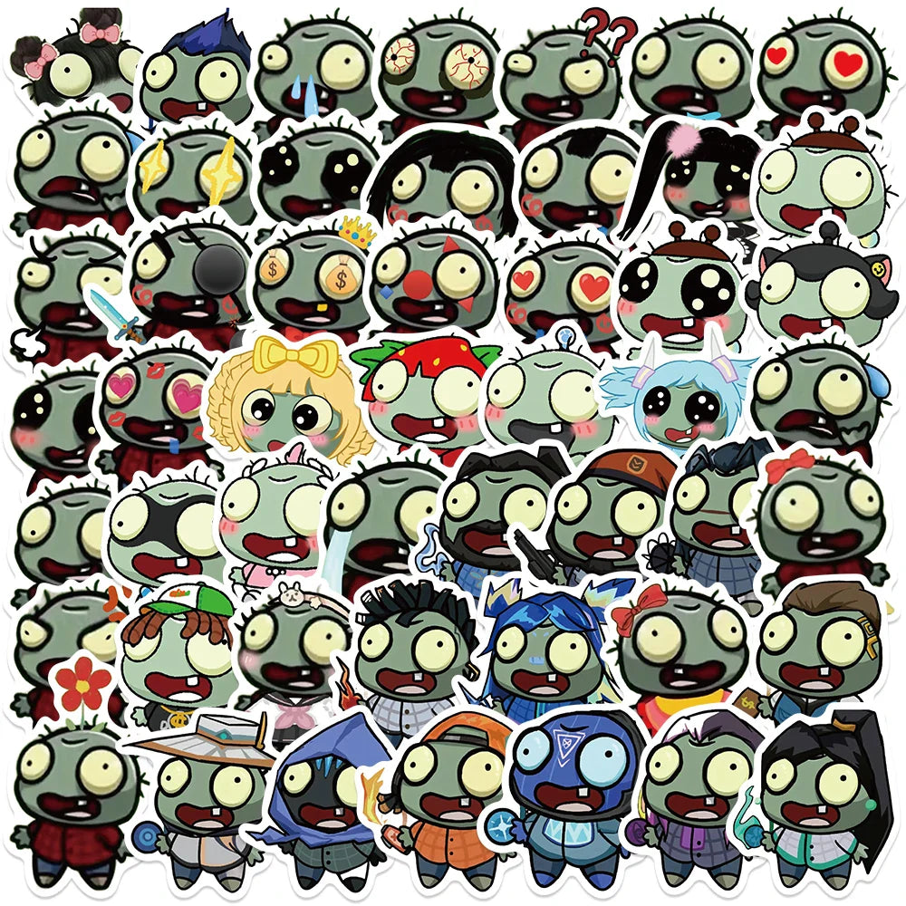 50PCS Cute Zombie Game Stickers for Motorcycle, Car, iPad, Phone, Laptop, Diary (Online Order Only)