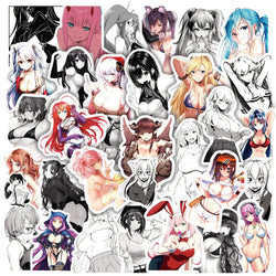 Adult Anime Waifu Stickers Decals - 10/30/50/100pcs Waterproof for Skateboard, Laptop, Phone, Luggage, Car (Online Order Only)