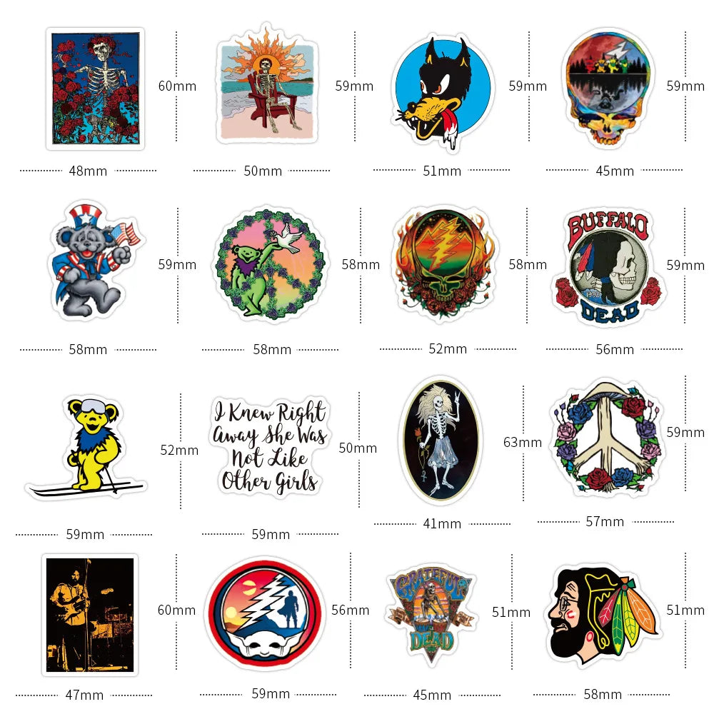 10/30/50pcs Grateful Dead Stickers Packs (ONLINE ORDER ONLY)