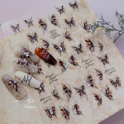 Dreamy Chic Butterfly Flower Bowknot Square Rhinestone Crystal 5D Self Adhesive Nail Art Stickers Fantasy Shiny Manicure Decals (ONLINE ORDER ONLY)