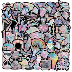 10/50PCS Kawaii Dreamy Purple PVC Sticker Aesthetic Decoration Scrapbooking Stationery DIY Hand Accounting Supplies for Kids (ONLINE ORDER ONLY)