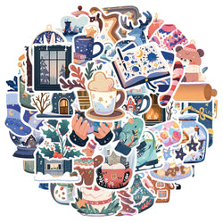 10/30/50PCS Cartoon Winter Christmas Graffiti Stickers Decals DIY Phone Scrapbook Luggage Helmet Kid Toy Cute Waterproof Sticker (ONLINE ORDER ONLY)