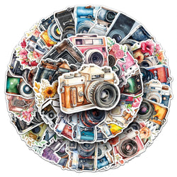 10/30/50pcs Cute Camera Cartoon Stickers Aesthetic Decals Laptop Travel Luggage Phone Diary Decoration Sticker Kids Classics Toy (Online Order Only)
