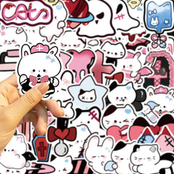 50Pcs Cute Funny Rabbit Animals Stickers Kawaii Cartoon Decals Skateboard Notebook Luggage Phone Car Sticker Toy (Online Order Only)