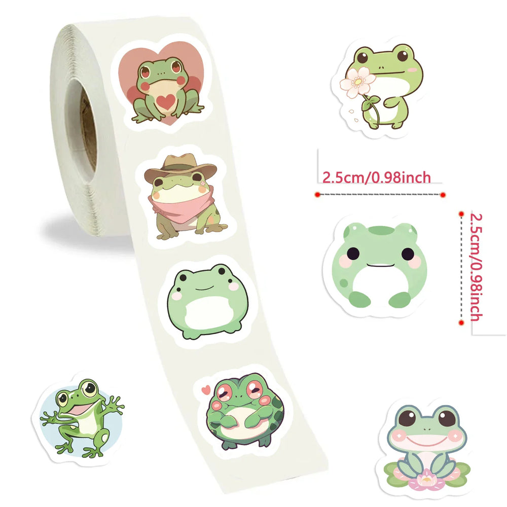 500pcs Cartoon Frog Sticker Kids Reward Sticker Toys Gift Decoration Label Teacher Encouragement Student Stationery Stickers (ONLINE ORDER ONLY)