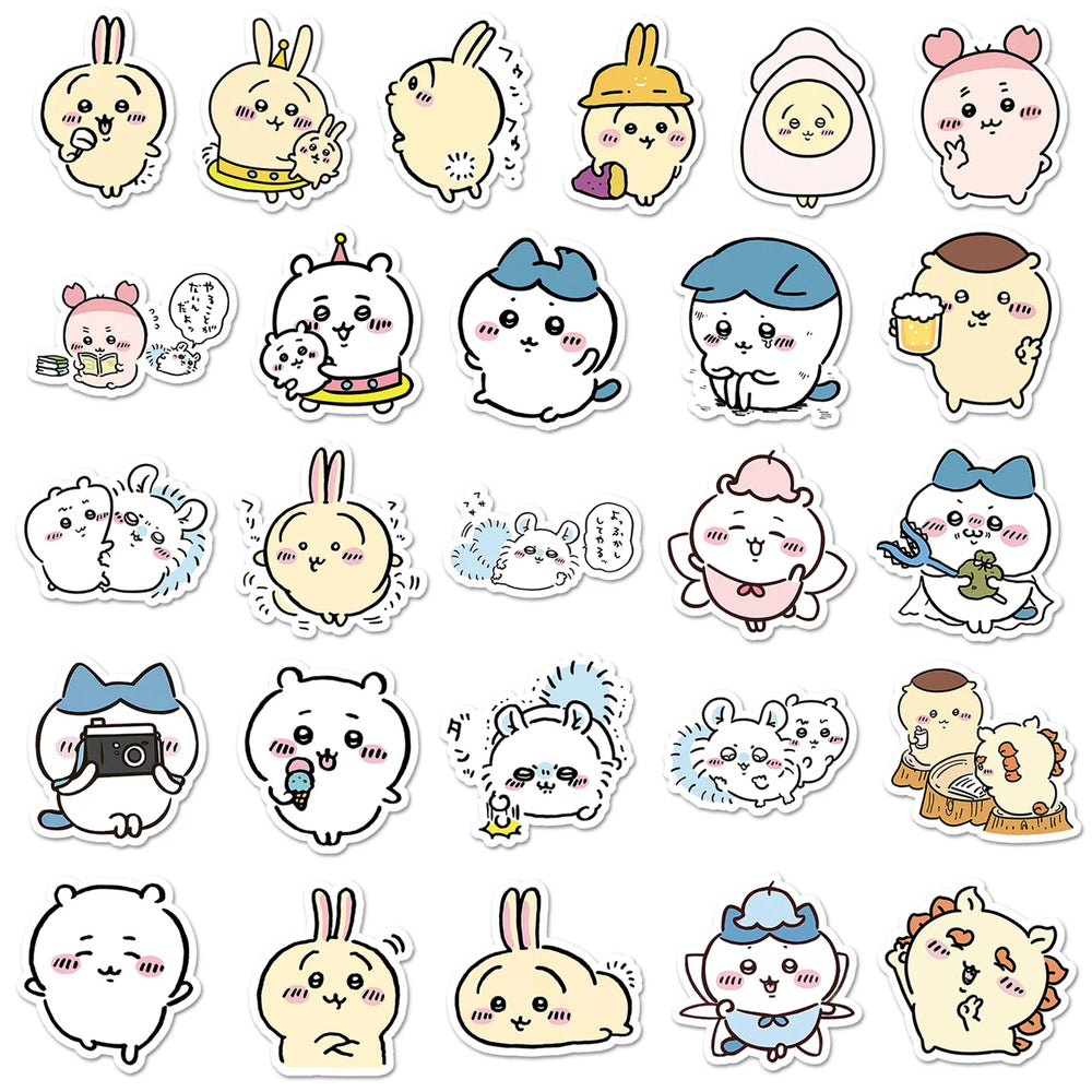 10/30/50/101PCS Chiikawa Stickers Cute Cartoon Sticker DIY Luggage Laptop Phone Guitar Car Bike Skateboard Toy Graffiti Decals (ONLINE ORDER ONLY)