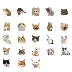 Etori Life 46 PCS Cartoon Cute Animal Society Mischievous Expression Cat Student DIY Stationery,Laptops Decoration Stickers (ONLINE ORDER ONLY)