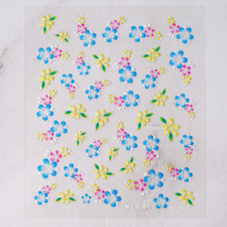 30 Sheet 3D Flower Nail Stickers Decals 6.5*5cm Transparent White Floral Leaf Butterflies Heart Nail Art Adhesive Strip Supplies (ONLINE ORDER ONLY)