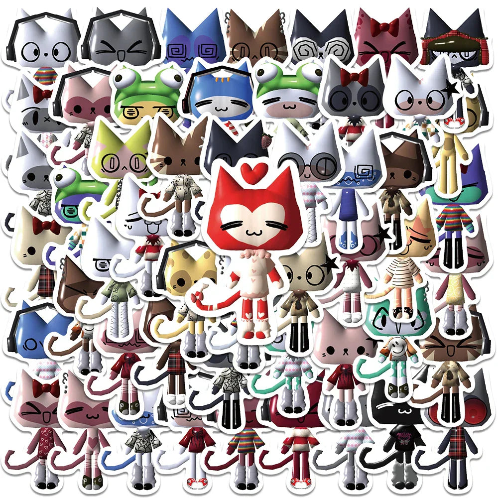 52PCS Toro Inoue Cat Stickers Vinyl Decals Waterproof for Bike Suitcase Guitar Laptop (Online Order Only)