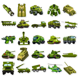 10/30/50PCS Green Military Affairs PVC Sticker Aesthetic DIY Decoration Scrapbooking Stationery School Supplies for Kids (ONLINE ORDER ONLY)