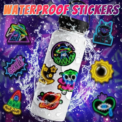 10/30/50PCS Cute Neon Dog PVC Sticky Sticker Aesthetic DIY Korean Stationery Decoration Scrapbooking School Supplies for Kids (Online Order Only)