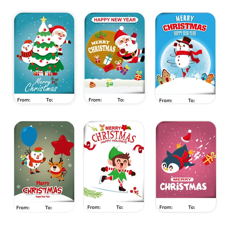 50-250Pcs Santa Claus Christmas Gift Decoration Sticker Packaging Stationery Sticker Happy Holidays Decoration Seal Label (ONLINE ORDER ONLY)