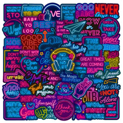 10/30/50PCS Graffiti Neon Stickers Personalized Laptop Car Guitar Cup Mobile Phone Motorcycle Cartoon Decoration Gift Wholesale (ONLINE ORDER ONLY)