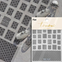 Geometric French Style Colorful Square Grid Rhombus Line Stripe Bowknot 3D Self Adhesive Nail Art Stickers Shiny Manicure Decals (ONLINE ORDER ONLY)