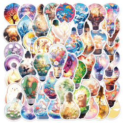 INS Style Cartoon Aesthetic Light Bulb Stickers - 10/30/50pcs Cute Laptop Decals (Online Order Only)