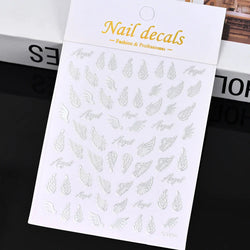 Gold Silver Wing Nail Art Stickers 3D Metal Chain Heart Love Sun Moon Star Gel Polish Adhesive Manicure Slider Decor Accessories (ONLINE ORDER ONLY)