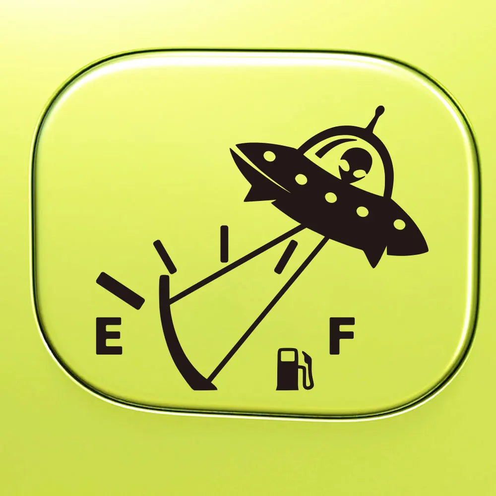 Alien Airship Fuel Tank Cap Sticker for Car Fuel Tank Cap Door Decoration Exterior Accessories Outdoor Stickers PVC Vinyl Decals (ONLINE ORDER ONLY)