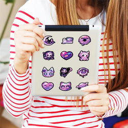 10/30/50PCS Kawaii Purple Animal Sticky PVC Sticker Aesthetic Stationery DIY Decoration Scrapbooking School Supplies for Kids (ONLINE ORDER ONLY)