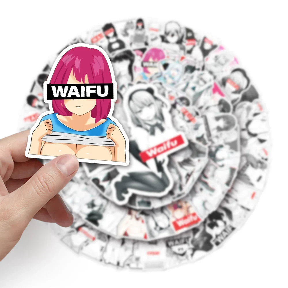 50/100Pcs Sexy Girl Hentai Waifu Bunny Girl Anime Sticker Bicycle Guitar Suitcase Notebook Motorcycle Graffiti Stickers Gift (ONLINE ORDER ONLY)